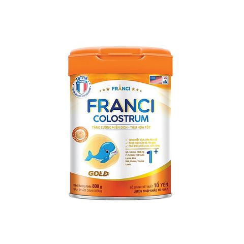  [MẪU MỚI - TĂNG CƯỜNG MIỄN DỊCH] Sữa Bột FRANCI COLUSTRUM 1+ Hộp 800g 