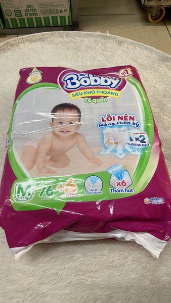  [TẶNG 6 MIẾNG] Tã quần BOBBY Size M 76 Miếng (6-11kg) 