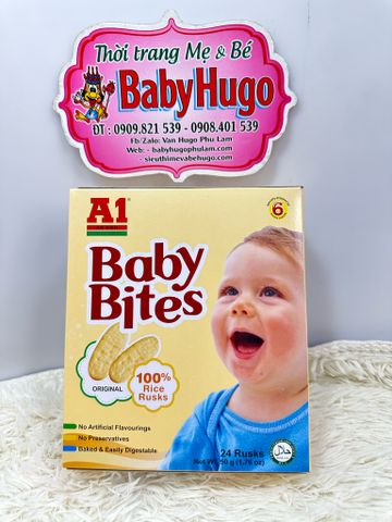  Bánh Gạo Ăn Dặm Vị Rau Củ Baby Bites A1 (hộp 50g) Bé từ 6 tháng 