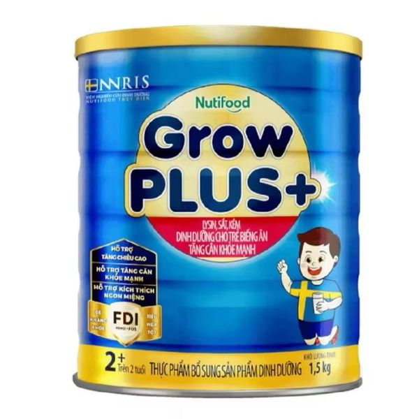  [MẪU MỚI] Sữa Bột Nutifood Grow Plus+ Xanh Hộp 1,5kg 