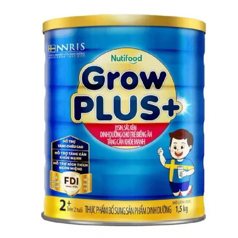  [MẪU MỚI] Sữa Bột Nutifood Grow Plus+ Xanh Hộp 1,5kg 