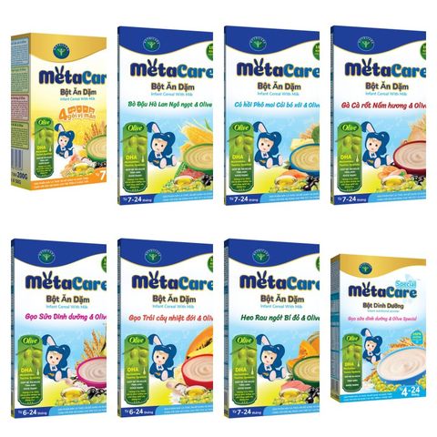  Bột ăn dặm Nutricare Metacare đầy đủ 8 vị (200gr) 