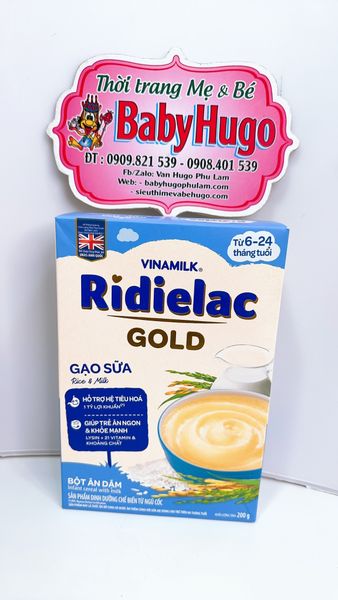  BỘT ĂN DẶM RIDIELAC GOLD GẠO SỮA DINH DƯỠNG - HG200G 