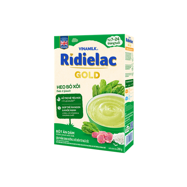  Bột ăn dặm Ridielac Gold Heo Bó Xôi HG 200g 