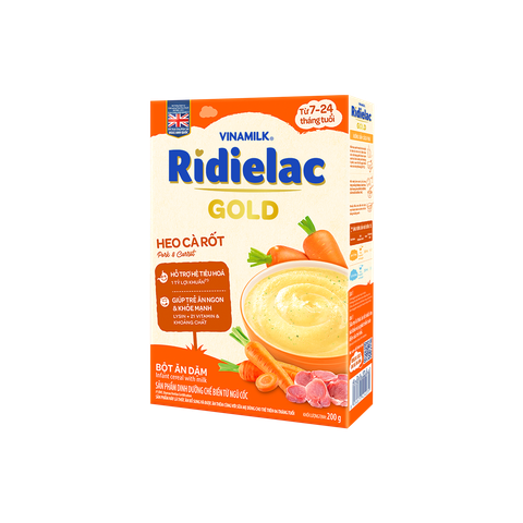 Bột Ăn Dặm Ridielac Gold Vị Heo Cà Rốt 200g 
