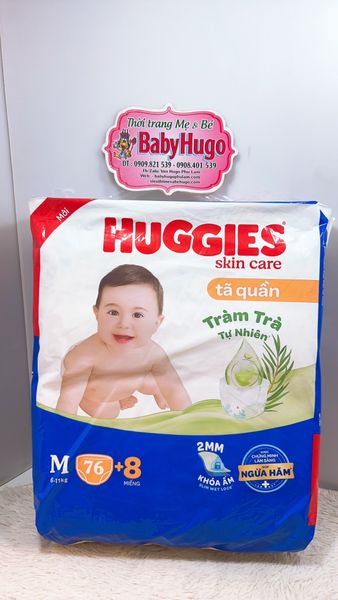 Tã quần Huggies TRÀM TRÀ TỰ NHIÊN - Size M 74 miếng (Cho bé 6kg-11kg) 
