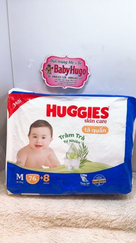  Tã quần Huggies TRÀM TRÀ TỰ NHIÊN - Size M 74 miếng (Cho bé 6kg-11kg) 