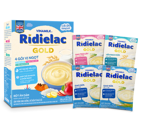  Bột ăn dặm Ridielac Đủ Vị Mặn/Ngọt -  Hộp giấy 200g 