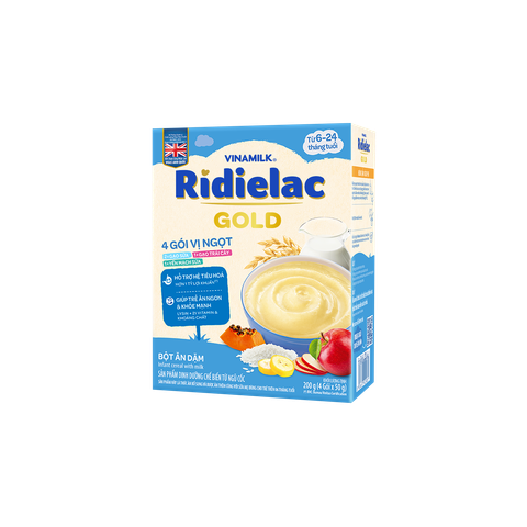  Bột ăn dặm Vinamilk Ridielac Gold 4 vị Mặn/Ngọt Cho Bé - Hộp giấy 200G 