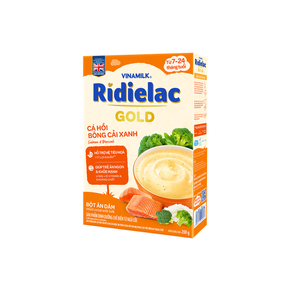  Bột ăn dặm Ridielac Gold Cá hồi bông cải xanh 200g 
