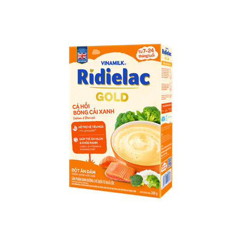  Bột ăn dặm Ridielac Gold Cá hồi bông cải xanh 200g 
