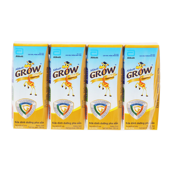  Lốc 4 hộp sữa abbott grow gold 180ml 