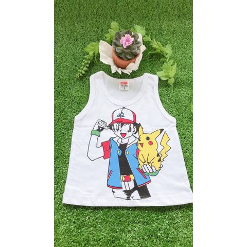  SET 5 Áo 3 Lỗ Trắng HUGO cho bé (Từ sơ sinh đến 20kg)-Áo cotton trắng 