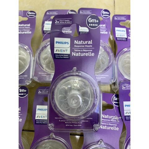  [MẪU MỚI] Cặp Núm Ti Bình Sữa Philips Avent Natural Cổ Rộng 