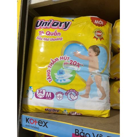  [MẪU MỚI]  Tã quần Unidry gói M74/L68/XL62 