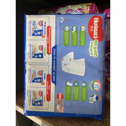  Miếng lót sơ sinh Huggies NB2 - 60miếng (Cho bé 4-7kg) 