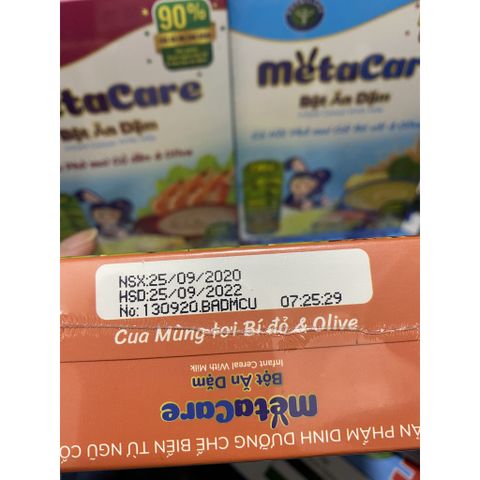  Bột Ăn Dặm Metacare Cua Mùng Tơi Bí Đỏ 