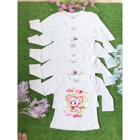  Set 5 Áo cotton trắng FANY tay dài cho bé gái ( Từ 6kg đến 18kg) 