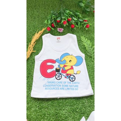  SET 5 Áo 3 Lỗ Trắng HUGO cho bé (Từ sơ sinh đến 20kg)-Áo cotton trắng 