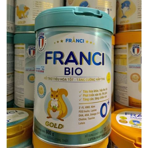  [MẪU MỚI - HỖ TRỢ TIÊU HOÁ TỐT]  Sữa Bột FRANCI BIO 0+  Hộp 800g 