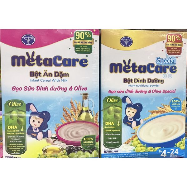  COMBO 2 HỘP BỘT ĂN DẶM METACARE GẠO SỮA DINH DƯỠNG&OLIVE 