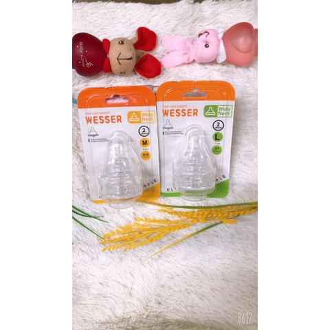  Vỉ 2 Núm Wesser Cổ Hẹp Đủ Size S/M/L/+ 