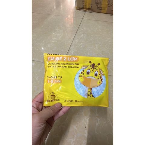  Khẩu trang trẻ em Merigo - 8 cái/gói Màu Xanh or Hồng 