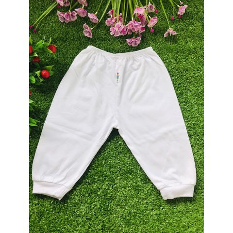  Set 5 Quần dài trắng FANY ống bo từ sơ sinh đến 40kg- Quần cotton trắng 