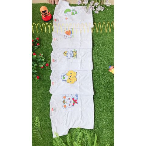  Set 5 Áo Sơ sinh tay ngắn HUGO cài giữa màu trắng (Từ Sơ sinh đến 20 kg) 