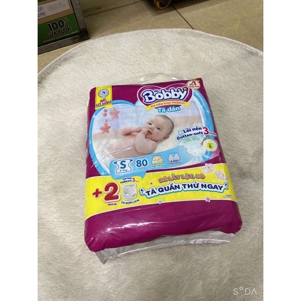  [ Tặng 2 Miếng ]TÃ DÁN BOBBY SIÊU THOÁNG SIZE S 80 (4-8kg) 