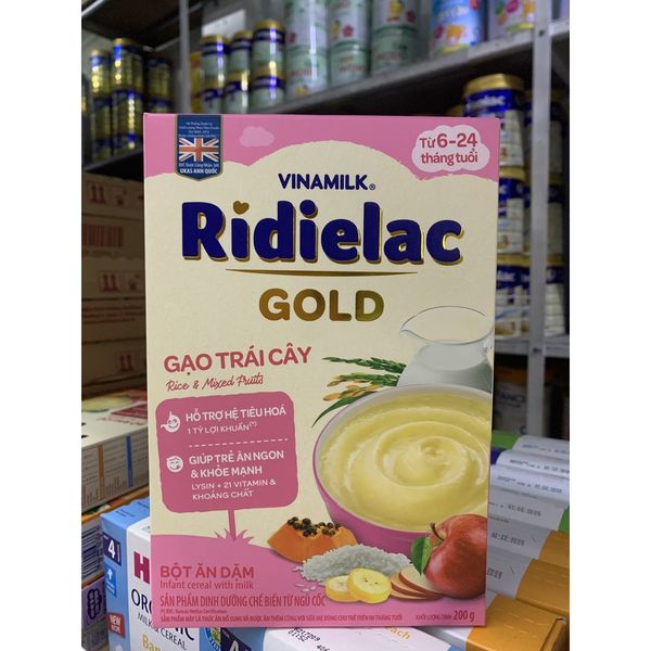  Bột ăn dặm Vinamilk Ridielac Gold Vị Ngọt Cho Bé Mới Tập Ăn- Hộp giấy 200g 