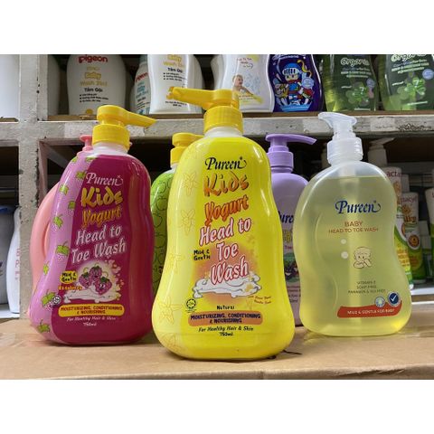  SỮA TẮM GỘI CHO TRẺ EM PUREEN ĐỦ MÙI 750ml 
