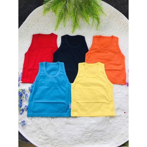  SET 5 Áo Ba Lỗ Màu KINGTONS  Cho Bé (Từ 3-20kg)-Áo Cotton màu 