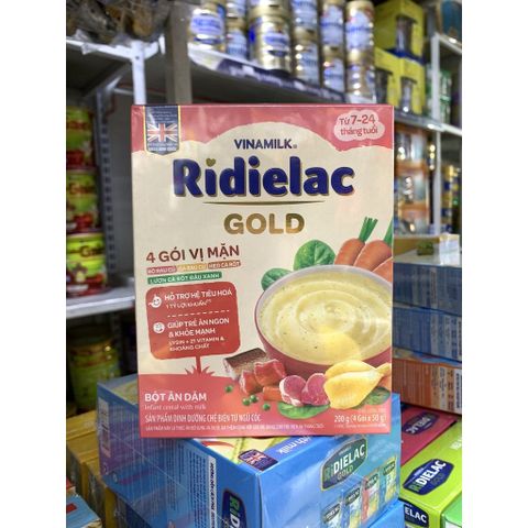  Bột ăn dặm Vinamilk Ridielac Gold 4 vị Mặn/Ngọt Cho Bé - Hộp giấy 200G 