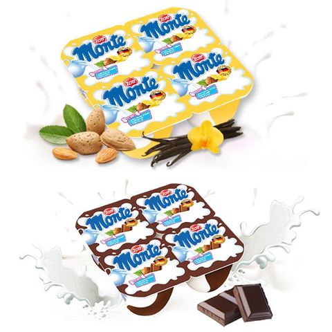  [HỎA TỐC] Váng sữa Monte hương vani - 55g x 4 hộp Bé trên 6 tháng 