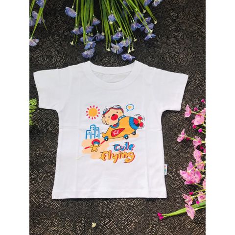  SET 5 ÁO TAY NGẮN FANY TRẮNG  BÉ TRAI IN HÌNH (Từ 6kg đến 35kg) 