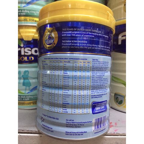  Sữa Friso Gold Số 1 850g 
