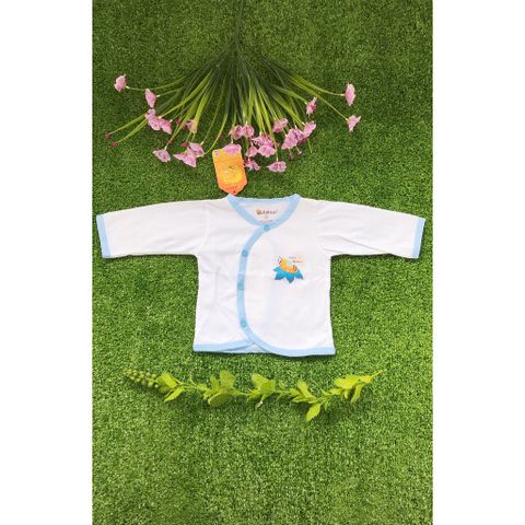  SET 5 ÁO Sơ Sinh Cổ Tim Viền Màu Tay Dài BABIBOO (Đủ Màu) 