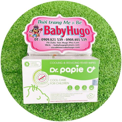  KHĂN LAU HẠ SỐT DR PAPIE 0+ DÀNH CHO BÉ ( Từ Sơ Sinh) 