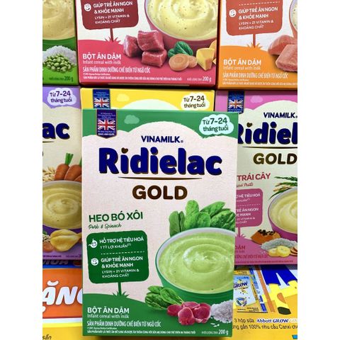  Bột ăn dặm Ridielac Đủ Vị Mặn/Ngọt -  Hộp giấy 200g 
