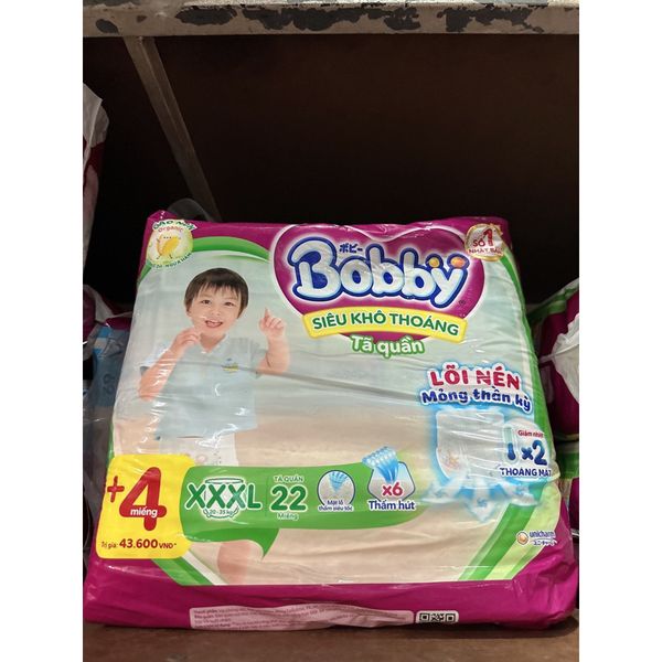  TẢ QUẦN BOBBY XXXL 22 MIẾNG (20-35KG) 