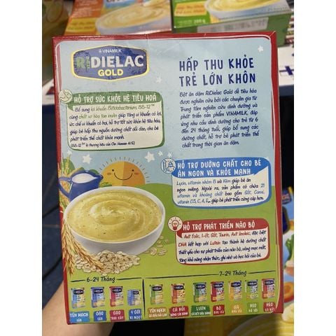  Bột ăn dặm RIDIELAC GOLD Heo cà rốt - Hộp giấy 200g. 