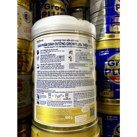  Sữa bột Nutifood Grow Plus+ vàng sữa non 1+ 850g 