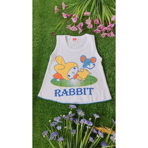  Set 5 Áo Sát Nách HUGO Bé Gái - Cotton trắng In Hình ( từ 6kg - đến dưới 30kg) 