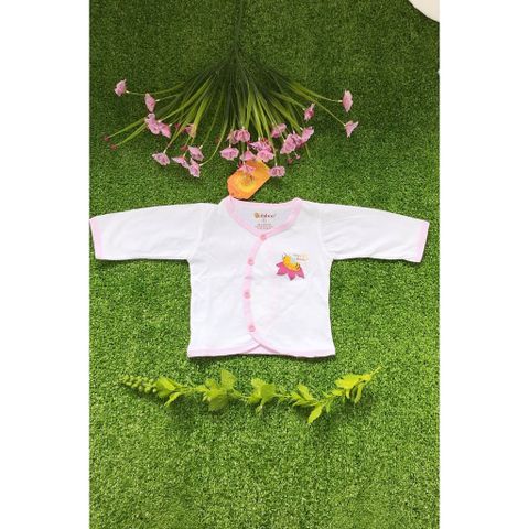  SET 5 ÁO Sơ Sinh Cổ Tim Viền Màu Tay Dài BABIBOO (Đủ Màu) 