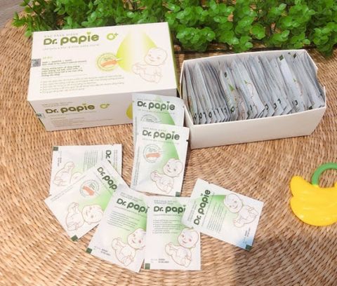  Hộp 30 miếng Gạc rơ lưỡi cho bé Dr. papie 