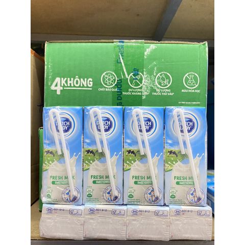  Lốc 4 hộp sữa tươi tiệt trùng có đường Dutch Lady 180ml 