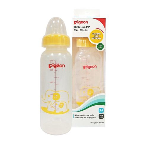  Bình sữa Pigeon nhựa pp tiêu chuẩn 120ml/240ml 