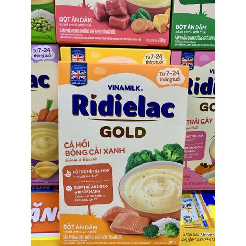  Bột ăn dặm Ridielac Đủ Vị Mặn/Ngọt -  Hộp giấy 200g 