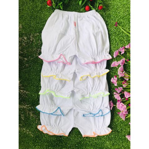  SET 5 QUẦN BÈO NGẮN HUGO CHO BÉ GÁI (Từ 3 đến 25kg)- Quần cotton trắng 